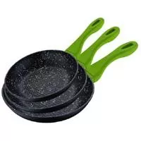 Kliknite za detalje - Bergner Tiganji sa mermernom oblogom - Set od 3 kom Renberg green RB-1124-G