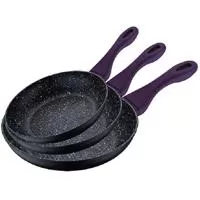 Kliknite za detalje - Bergner Tiganji sa mermernom oblogom - Set od 3 kom Renberg purple RB-1124-P