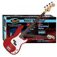 Bas gitara Squier By Fender Affinity P Bass w i pojačalo Rumble 15 Amp Metallic Red