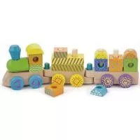 Kliknite za detalje - Šareni drveni vozić od kockica Viga Toys 50572B