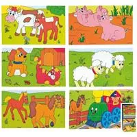 Kliknite za detalje - WoodyLand Puzzle - drvene kocke za slaganje šest slika 93004