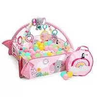 Kliknite za detalje - Bright Starts™ Gimnastika za bebe i bazen sa lopticama Rainbow Tropics 12625