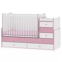 Kliknite za detalje - Lorelli Drveni krevetac za bebu Maxi Plus White Pink