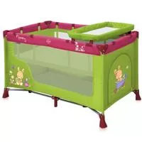 Kliknite za detalje - Bertoni Lorelli Prenosivi krevetac Nanny sa 2 nivoa Green&Pink Bunnies