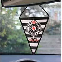 Kliknite za detalje - KK Partizan 70 godina Partizana Zastavica Za Automobil