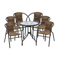 Kliknite za detalje - Garnitura od Ratana Wicker - 6 Stolica + Sto - Cristobal 6