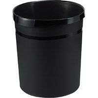Korpa za otpatke 18l, okrugla plastična crna 05KD02B