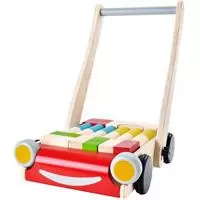 Kliknite za detalje - Plan Toys Drvena kolica sa geometrijskim oblicima hodalica Auto 5123