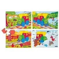 Kliknite za detalje - WoodyLand Drveni puzzle Lokomotiva Maša i godišnja doba - 4 slike 93101