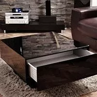 Kliknite za detalje - Klub Sto Maxx 80 x 80 x 35 cm Sa Jednom Fiokom Black