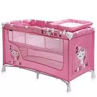 Kliknite za detalje - Bertoni Lorelli Prenosivi krevetac Nanny sa 2 nivoa Pink Kitten
