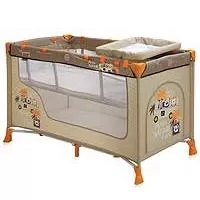 Kliknite za detalje - Bertoni Lorelli Prenosivi krevetac Nanny sa 2 nivoa Beige Safari Tours