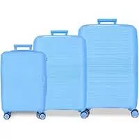 Kliknite za detalje - Komplet proširivih kofera od polipropilena 55cm-68cm-78cm Movom Inari sky blue 53294