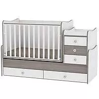 Kliknite za detalje - Lorelli Drveni krevetac za bebe 3u1 Maxi Plus White Coffee 10150300027