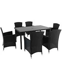 Kliknite za detalje - Baštenska Garnitura Java Black - 6 Fotelja i Sto 