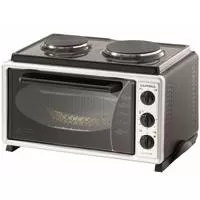 Luxell Mini šporet LX-3576 40 lit. - Mini šporet sa dve ringle i rernom zapremine 40 litara. Idealan je za kuhinje sa manjkom prostora, vikendice... Snaga ringli je 100, odnosno 1500W, a snaga rerne je 1650W