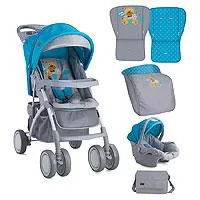 Kliknite za detalje - Bebi kolica sa opremom Lorelli Rio Blue Grey Hello Bear 10020641718