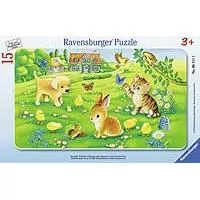 Kliknite za detalje - Ravensburger slagalice 15 delova - Mace, kuce, zeke 06111