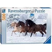 Kliknite za detalje - Ravensburger Puzzle 500 delova - Gallop in the Snow 14140