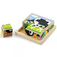 Kliknite za detalje - Drvene kocke puzzle Farma