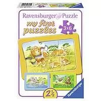 Kliknite za detalje - Ravensburger puzzle 3x6 delova -  Slon, majmun, lav 06574