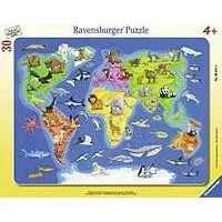 Kliknite za detalje - Ravensburger puzzle 30 delova - Mapa sa životinjama 06641