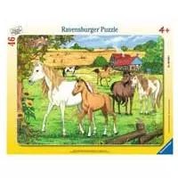 Kliknite za detalje - Ravensburger puzzle 46 delova - Konji na ranču 06646