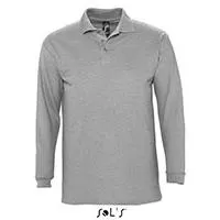 Kliknite za detalje - Sols Muška polo majica dug rukav Winter II Grey Melange veličina L 11353