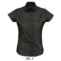 Košulja sa kratkim rukavima Sols Excess Black XS 17020 - Košulja trendi feminin stila, jednobojna, klasična, jednostavna za kombinovanje, prijatna za nošenje. Kvalitetno šivena, 97% pamuk. <b>Veličina XS(36).</b>