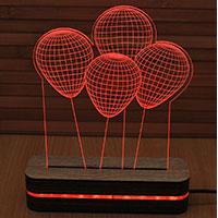 Kliknite za detalje - Black Cut 3D Noćna LED lampa Red Baloons B001RED