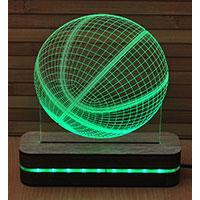 Black Cut 3D Noćna LED lampa Green Basketball B003GREEN