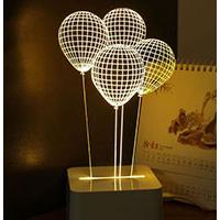 LED Lampa 3D - noćno svetlo - Illusions by Black Cut White Balloons