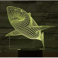 Kliknite za detalje - Black Cut 3D LED Lampa Yellow Shark