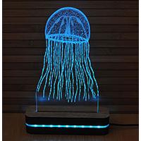 Kliknite za detalje - Black Cut Illusions 3D LED Lampa Blue Jellyfish