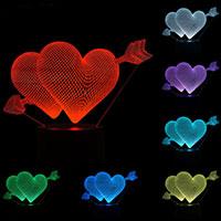 Kliknite za detalje - Black Cut 3D LED Lampa Hearts Multicolor - 9 boja