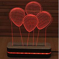Kliknite za detalje - 3D LED Lampa u 9 boja Black Cut Illusions Balloons Multicolor