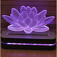 Kliknite za detalje - 3D LED Lampa u 9 boja Black Cut Lotus Multicolor