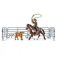 Kliknite za detalje - Schleich Figure Domaće životinje - Rodeo - Kauboj sa lasom na konju 41418