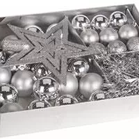 Kliknite za detalje - Paket Ukrasa Za Jelku Silver - 33 Komada