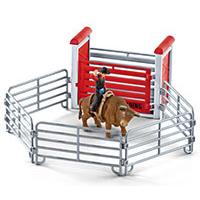 Kliknite za detalje - Schleich Figurice Domaće životinje - Rodeo - Kauboj na leđima bika u areni 41419