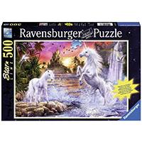 Kliknite za detalje - Ravensburger puzzle STAR Line - Glow-in-the-Dark Effect - Unicorns At the River 500 delova RA14873