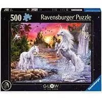 Kliknite za detalje - Ravensburger puzzle STAR Line - Glow-in-the-Dark Effect - Unicorns At the River 500 delova