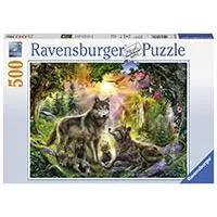 Kliknite za detalje - Ravensburger puzzle Art - Životinje - Wolf Family in the Sunshine 500 delova RA14745