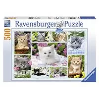 Kliknite za detalje - Ravensburger puzzle Životinje - Mace - Animal Kingdom Collection - Kittens in a Basket 500 delova RA14196