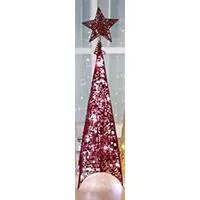 Kliknite za detalje - Svetlucava Piramida - Crveni Abažur 45 cm 