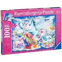 Kliknite za detalje - Ravensburger puzzle XXL - Glitter puzzle - Amazing Unicorns 100 delova RA13928