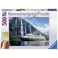 Kliknite za detalje - Ravensburger puzzle Mein Schiff 4 in Fjord 500 delova BIGGER PIECES RA13647