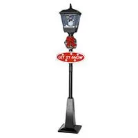 Kliknite za detalje - LED Novogodišnja Ulična Lampa Sa Snegom i Melodijama 180 cm Black