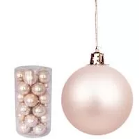 Kliknite za detalje - Novogodišnji ukrasi Kugle 6cm Set 30 komada Roze