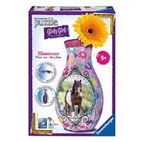 Kliknite za detalje - Ravensburger 3D puzzle GIRLY GIRL edition - Za devojčice - Vaza za cveće - Konji - Vase Horses 216 delova RA12052